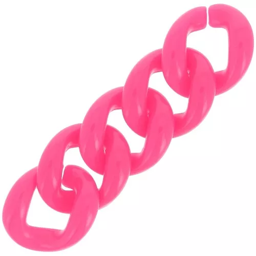 Maillon ovale torsadé en acrylique 39x34 mm - Fuchsia x1