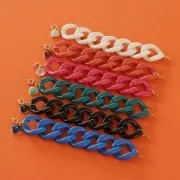 Maillon ovale torsadé en acrylique 39x34 mm - Rose clair x1