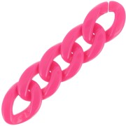 Maillon ovale torsadé en acrylique 29x21 mm - Fuchsia x1|raw }}
