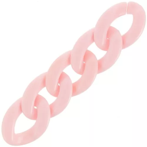 Maillon ovale torsadé en acrylique 29x21 mm - Rose clair x1