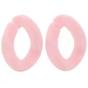 Maillon ovale torsadé en acrylique 29x21 mm - Rose clair x1