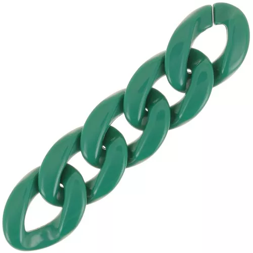 Maillon ovale torsadé en acrylique 29x21 mm - Vert foncé x1
