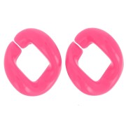 Maillon ovale torsadé en acrylique 21x18 mm - Fuchsia x1