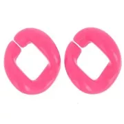 Maillon ovale torsadé en acrylique 21x18 mm - Fuchsia x1