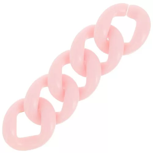 Maillon ovale torsadé en acrylique 21x18 mm - Rose clair x1