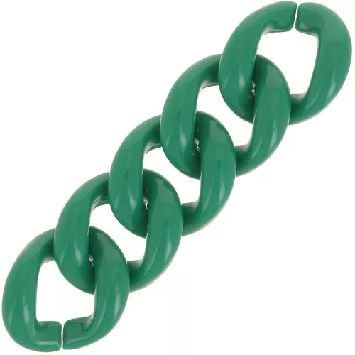 Maillon ovale torsadé en acrylique 21x18 mm - Vert foncé x1