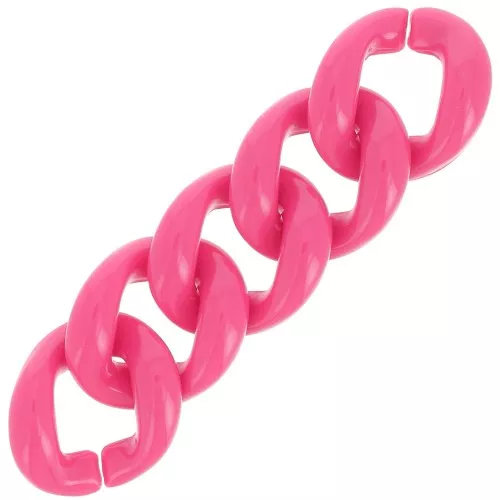 Maillon ovale torsadé en acrylique 21x18 mm - Rose bonbon x1