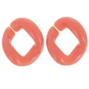 Maillon ovale torsadé en acrylique 21x18 mm - Brique x1