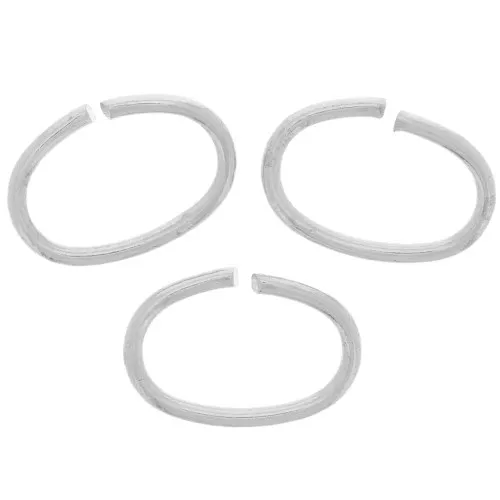 Anneaux ouverts ovales 11x7x1 mm - Placage Argent fin x25