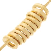 Perles rondelles heishi - 3x0.8 mm - Doré à l'or fin x25