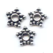 Perles rondelles fleur 6 mm en Argent 925 x10