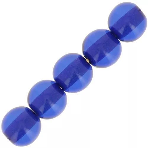 Perles en résine transparente 6 mm - Bleu royal x10