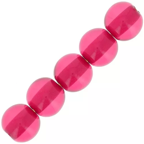 Perles en résine transparente 6 mm - Rose foncé x10