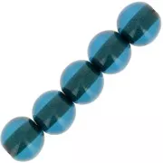 Perles en résine transparente 6 mm - Bleu canard x10