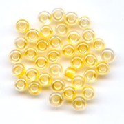 Perles rocailles Preciosa  11/0 2 mm - Crystal interieur jaune nacrées x20g