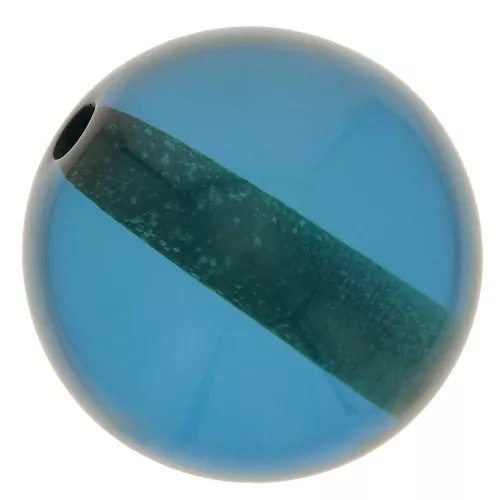 Perle en résine transparente 10 mm - Bleu canard x1