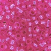 Perles rocailles Preciosa 9/0 2.5 mm - Rose Silver Lined x20g