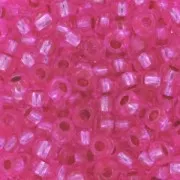 Perles rocailles Preciosa 9/0 2.5 mm - Rose Silver Lined x20g