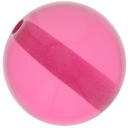 Perle en résine transparente 12 mm - Rose foncé x1