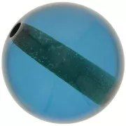 Perle en résine transparente 12 mm - Bleu canard x1