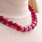 Perle en résine transparente 12 mm - Pourpre x1