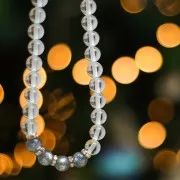 Perle en résine transparente 12 mm - Bleu glacier x1