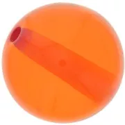 Perle en résine transparente 14 mm - Orange x1
