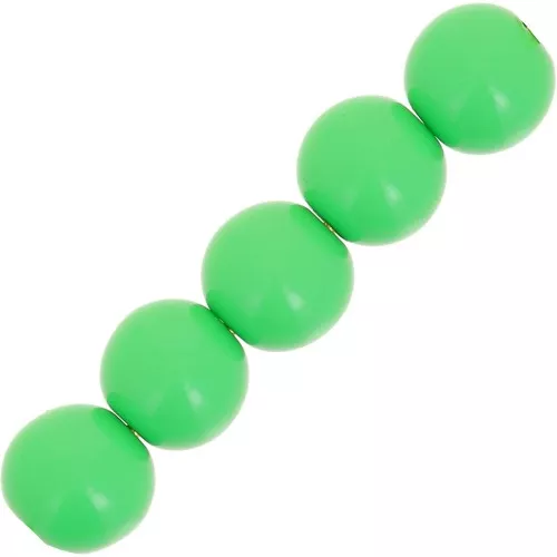 Perles en résine opaque 6 mm - Vert prairie x10