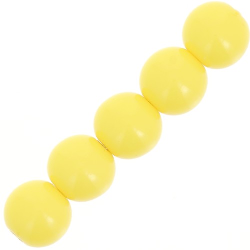Perles en résine opaque 6 mm - Jaune soleil x10