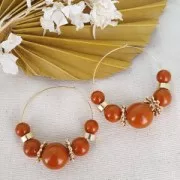 Perle en résine opaque 8 mm - Terre cuite x1