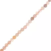 Perles rondes facettées 3.5 mm pierre gemme - Mix de Pierre de lune Peach x39cm