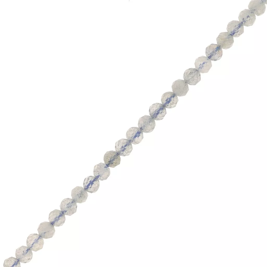 Collier Labradorite Bleue - Perles Rondes Facettées - Réglable - Fait Main - Neuf