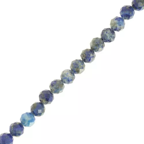 Perles rondes facettées 4 mm pierre gemme - Lapis lazuli x39cm
