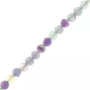 Perles rondes facettées 4.5 mm pierre gemme  - Fluorite x38cm