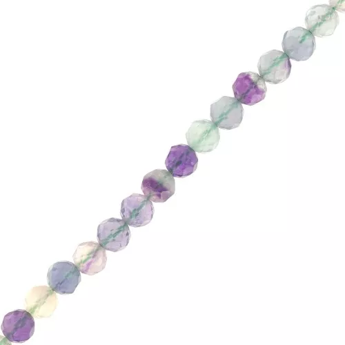 5 Perles Rondes En Fluorite Naturelle – Diamètre 6 Mm, Pierres Polies Du Mexique, Pour Création De Bijoux
