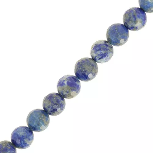 Perles rondes facettées 6.5 mm pierre gemme  - Lapis lazuli x38cm