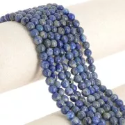 Perles rondes facettées 6.5 mm pierre gemme  - Lapis lazuli x38cm