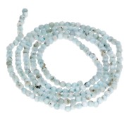 Perles rondes facettées 2 mm pierre gemme - Larimar x37cm