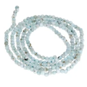 Perles rondes facettées 2 mm pierre gemme - Larimar x37cm