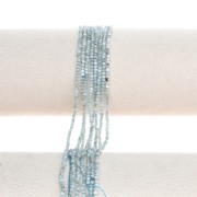 Perles rondes facettées 2 mm pierre gemme - Larimar x37cm