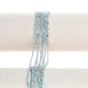 Perles rondes facettées 2 mm pierre gemme - Larimar x37cm