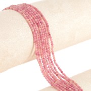 Perles rondes facettées 2 mm pierre gemme - Thulite x39cm