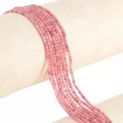 Perles rondes facettées 2 mm pierre gemme - Thulite x39cm