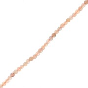 Perles rondes 2 mm pierre gemme - Mix de Pierre de lune Peach x40cm