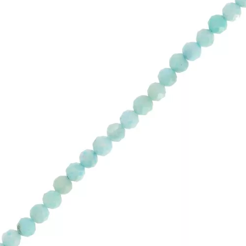 Perles rondes facettées 3.5 mm pierre gemme - Larimar x32cm