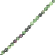 Perles rondes facettées 3 mm pierre gemme - Rubis Zoisite x39cm