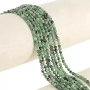 Perles rondes facettées 3 mm pierre gemme - Rubis Zoisite x39cm