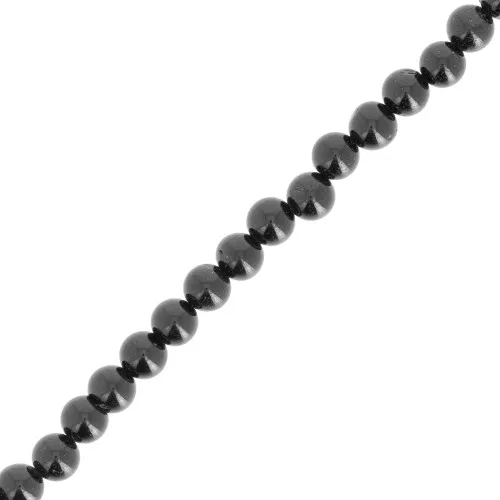 Perles rondes 4 mm pierre gemme - Spinelle noir x36cm