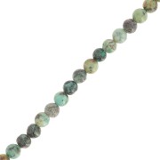 Perles rondes 4 mm pierre gemme - Turquoise africaine - Jaspe x39cm|raw }}