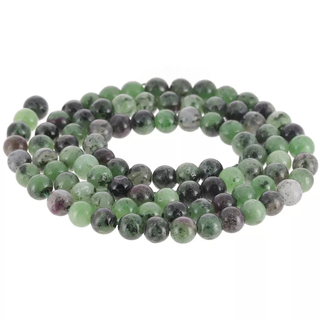 Natural 2x4mm Green Red Gems In Zoisite White Rice Pearl Beads Bracelet - Foto 6